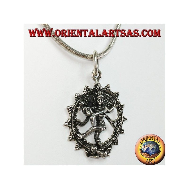 Silberner Anhänger, Shiva Nataraja kosmischer Tanz