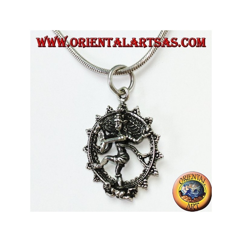 Ciondolo in argento, Shiva signore della danza nataraja danza cosmica