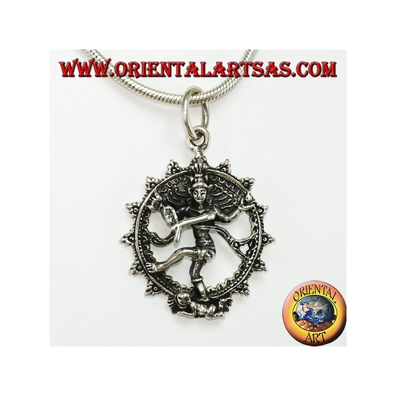 Silberner Anhänger, Shiva Nataraja kosmischer Tanz