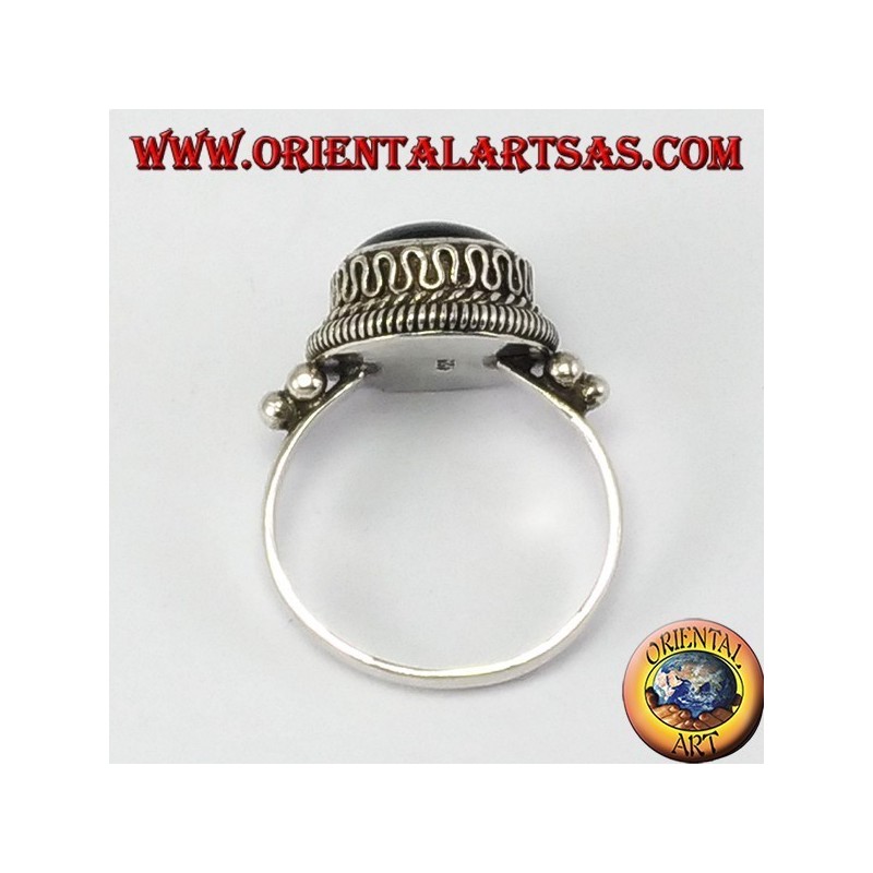 Anillo de plata con ónix tablero superior Ronda