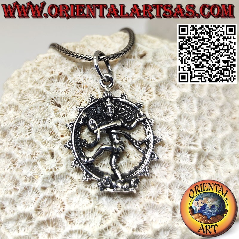 Ciondolo in argento, Shiva signore della danza nataraja danza cosmica