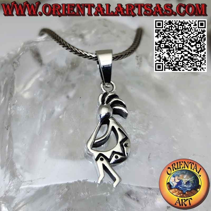 Colgante de plata Kokopelli símbolo de alegría y fertilidad.