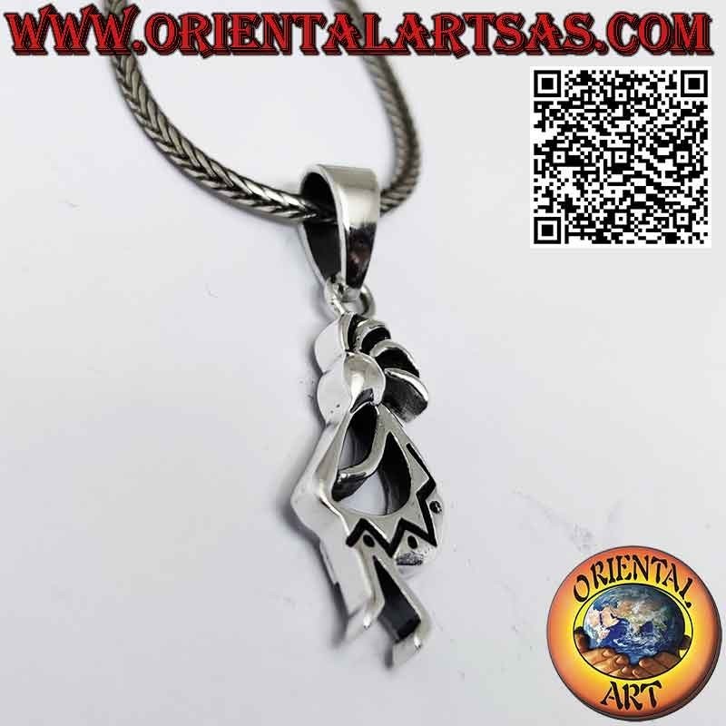 Colgante de plata Kokopelli símbolo de alegría y fertilidad.