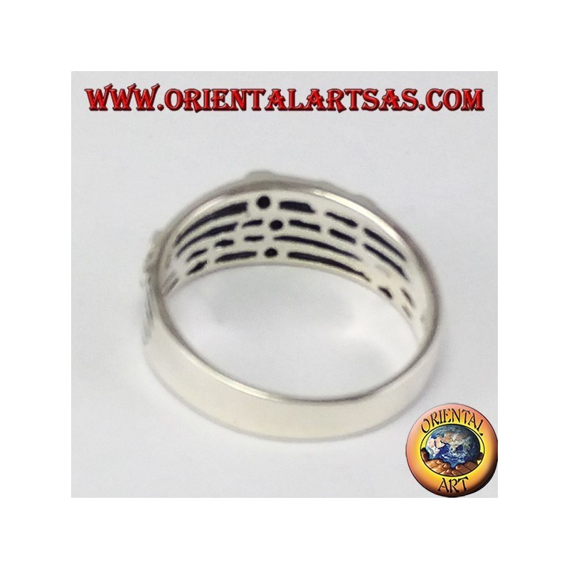 Silber Ring, Violinschlüssel auf dem Personal