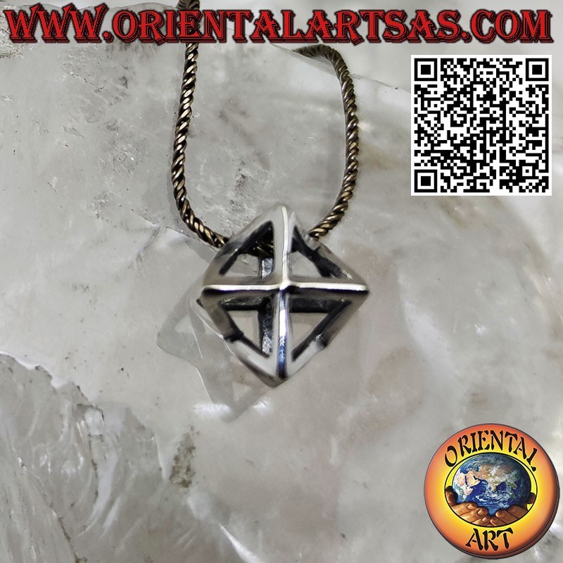 Silberner Merkaba-Anhänger (Mer-Ka-Ba) ohne Haken