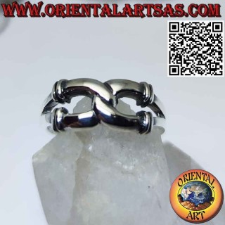 Bague en argent, fers à cheval entrecroisés