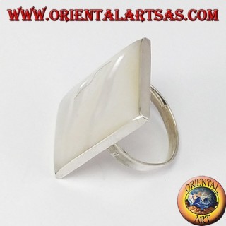 Anello d'argento con Madreperla rettangolare 