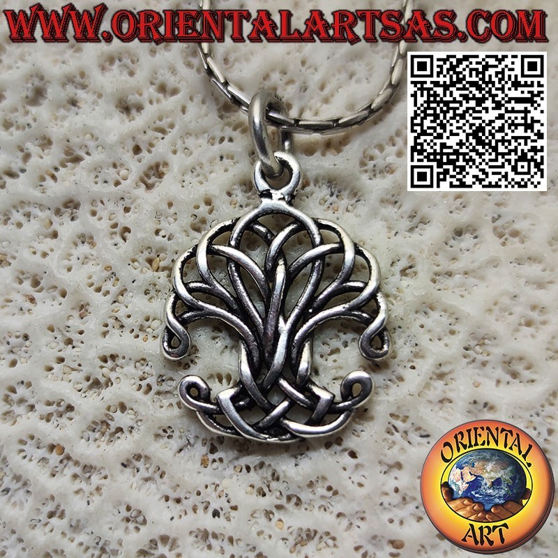 Pendentif en argent, Yggdrasil (arbre de vie), entrelacs infinis