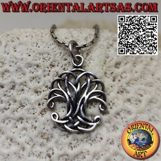 Silver pendant, Yggdrasil (tree of life), infinite intertwining
