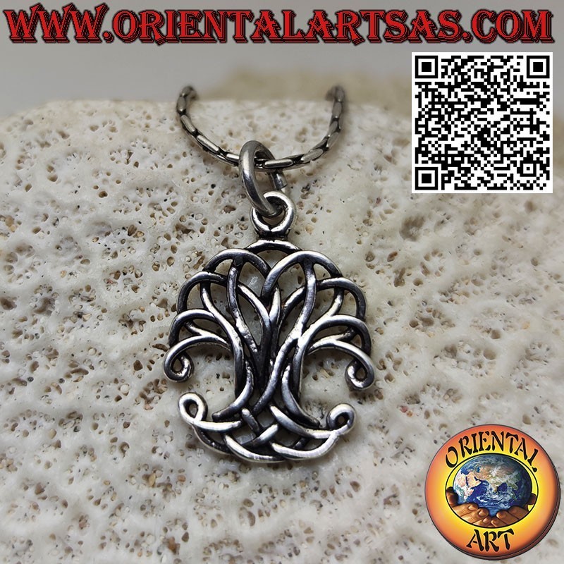 Pendentif en argent, Yggdrasil (arbre de vie), entrelacs infinis