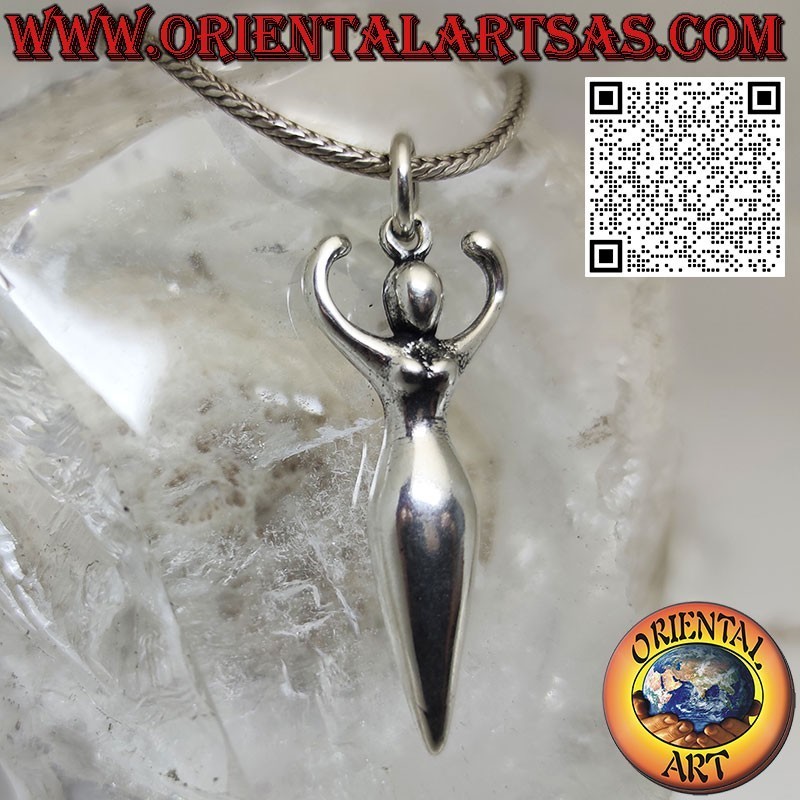 Silver pendant, the Wiccan triple Mother goddess