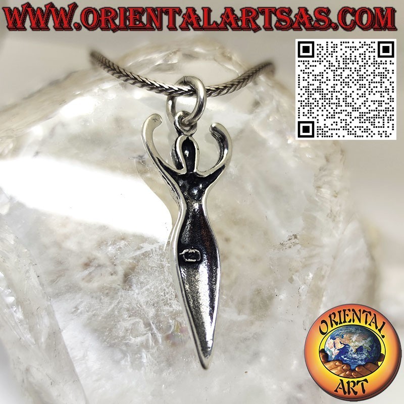 Pendentif en argent, la triple déesse Mère Wiccan