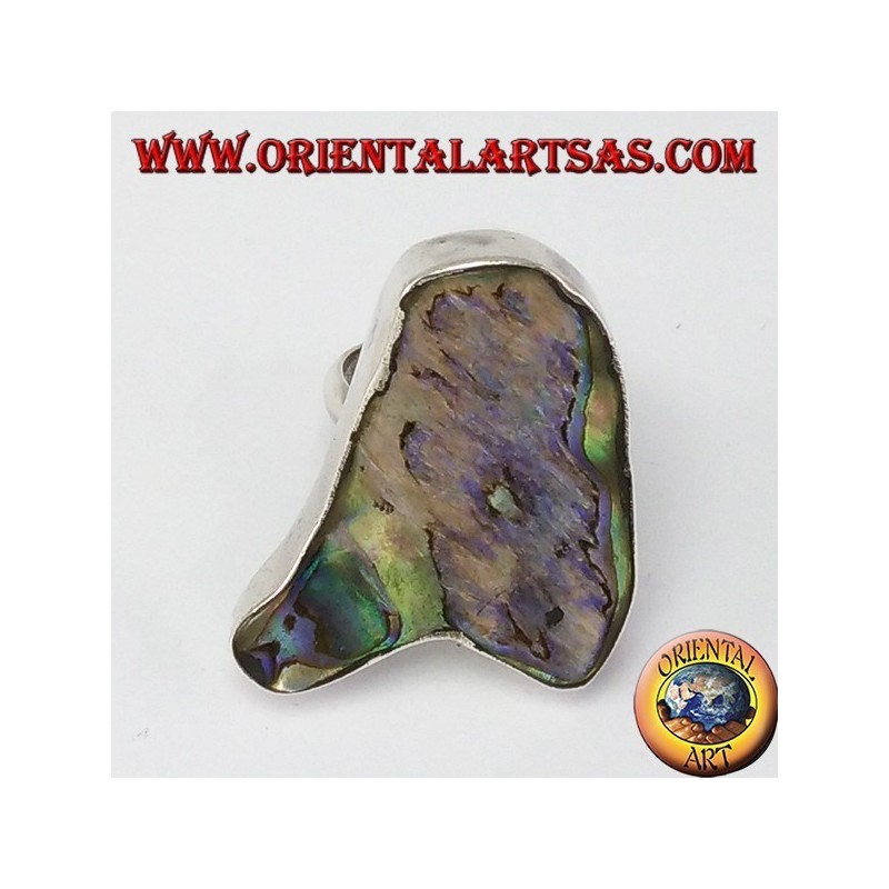 Anello d'argento con madreperla paua