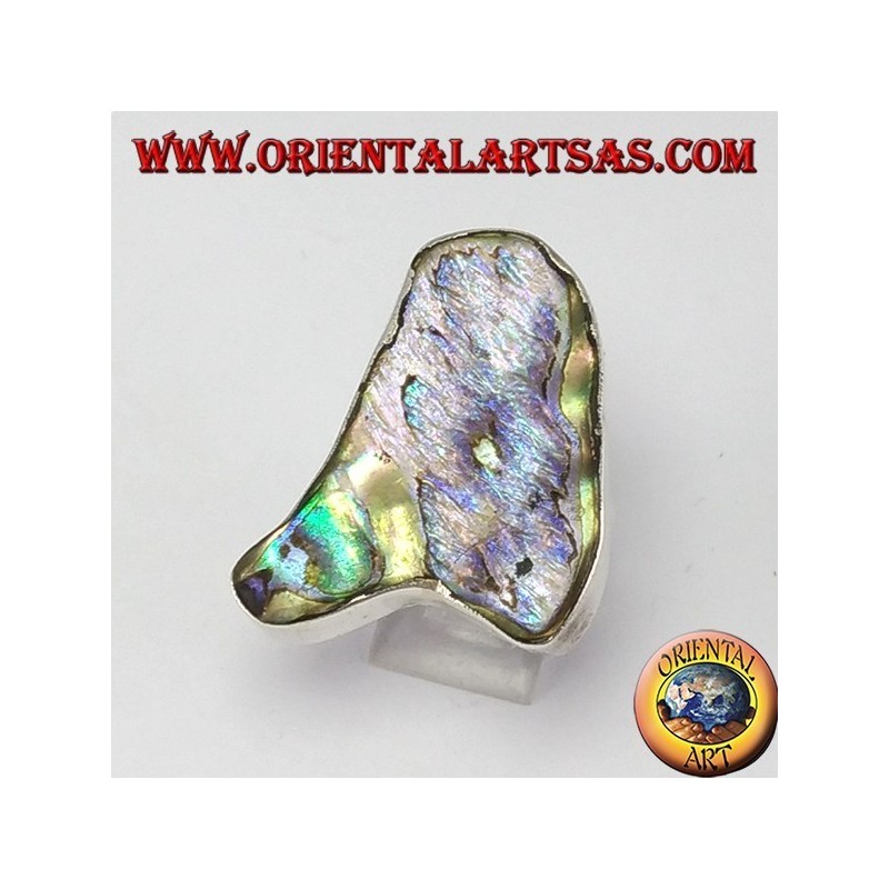 Anello d'argento con madreperla paua