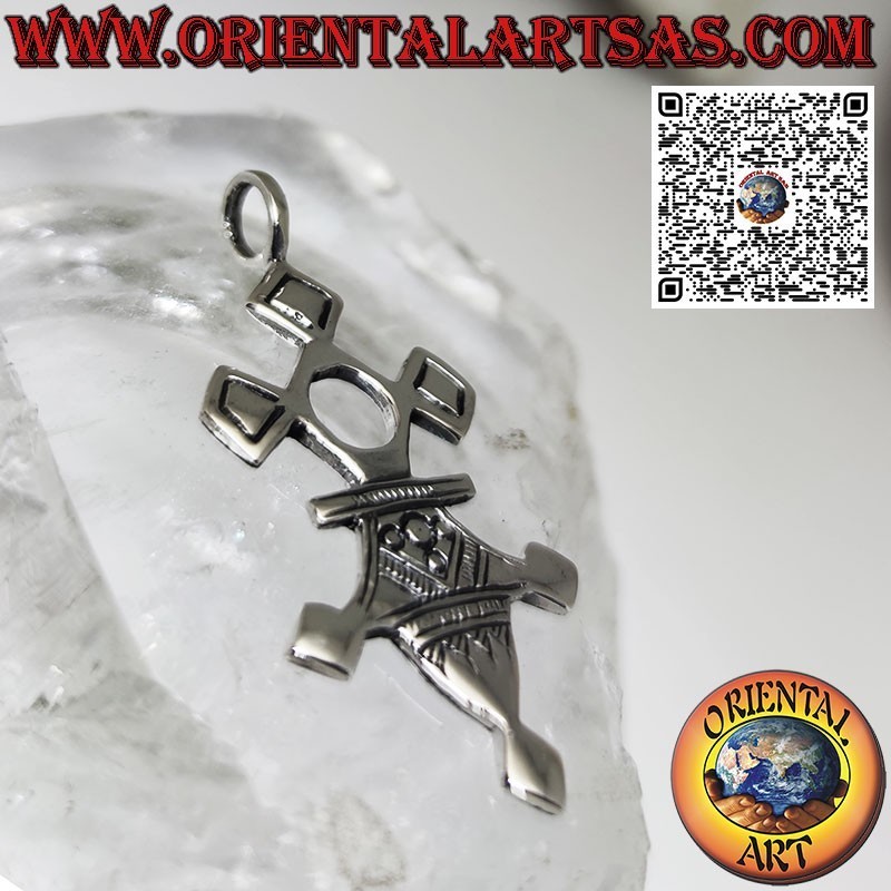 Colgante de plata la cruz tuareg de Agadez, protección y prosperidad