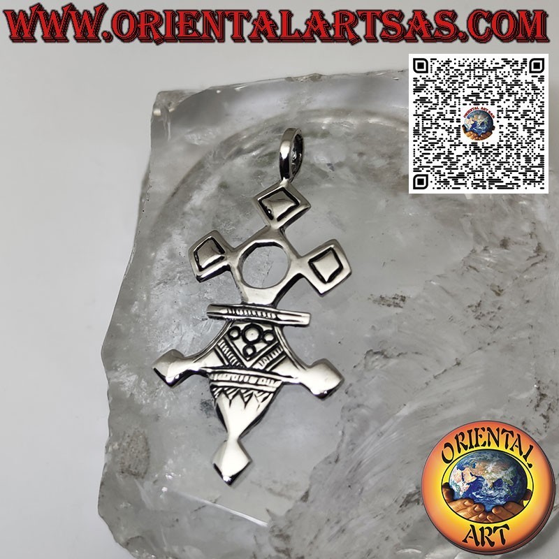 Colgante de plata la cruz tuareg de Agadez, protección y prosperidad