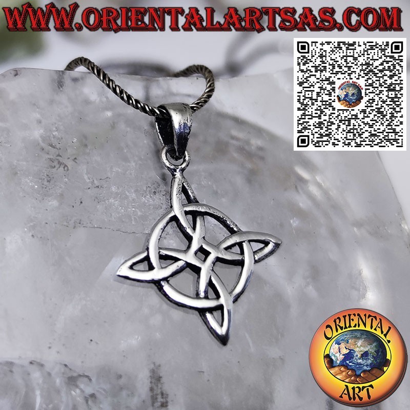 Pendentif en argent Noeud de Sorcière également connu sous le nom de noeud magique
