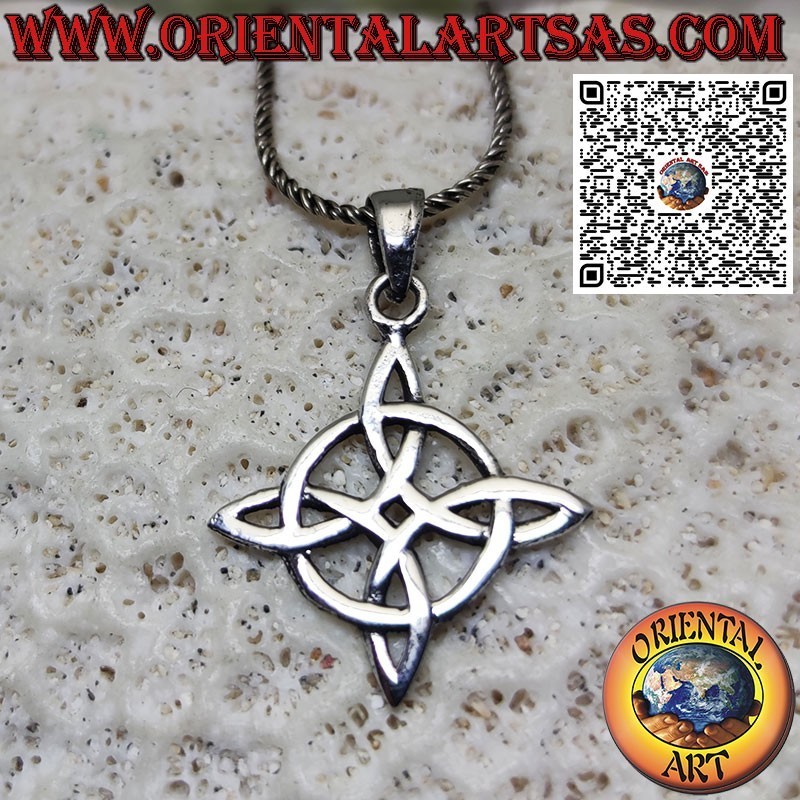 Witch's Knot silver pendant also known as magic knot