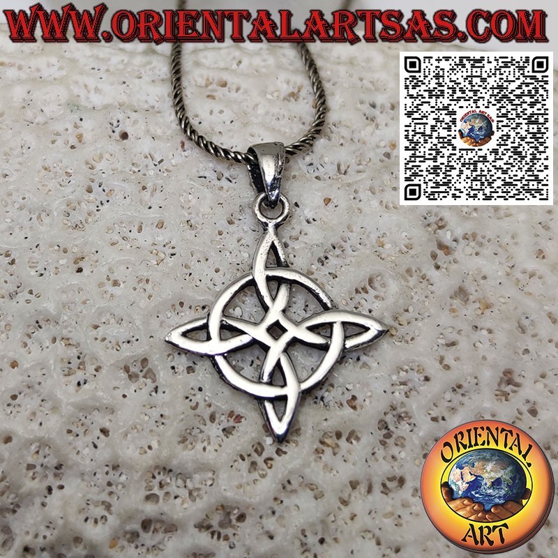 Witch's Knot silver pendant also known as magic knot