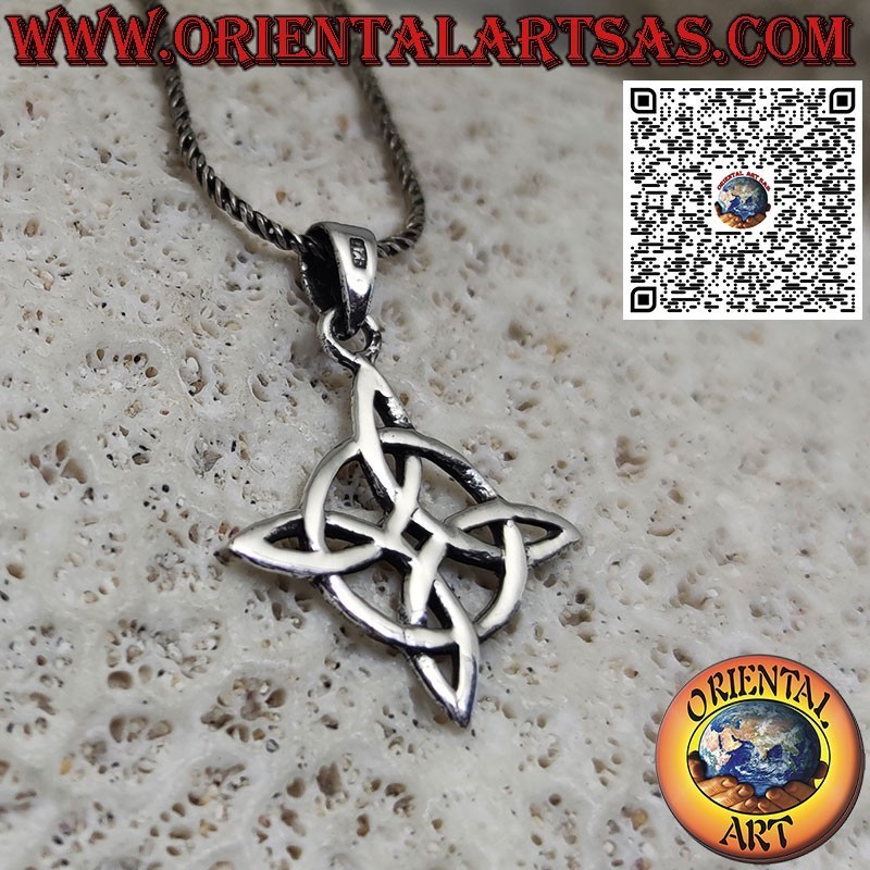 Pendentif en argent Noeud de Sorcière également connu sous le nom de noeud magique