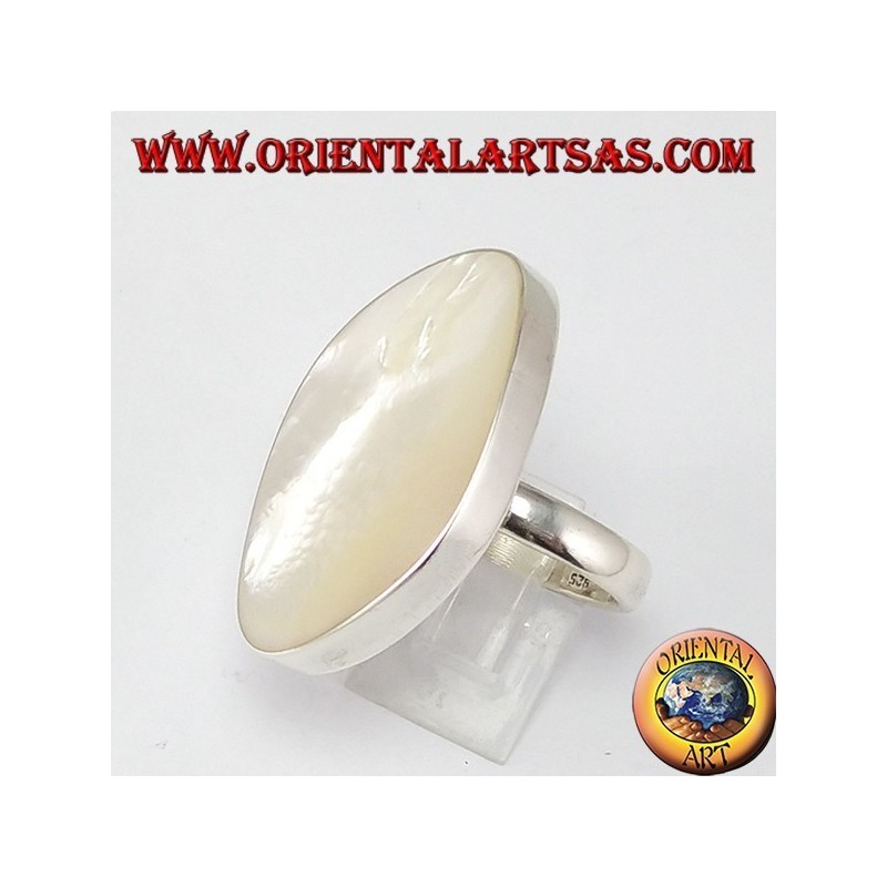 Anillo de plata con nácar (grande)