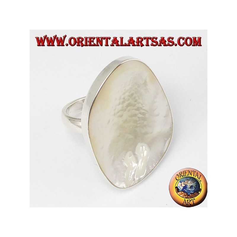 Anillo de plata con nácar (grande)