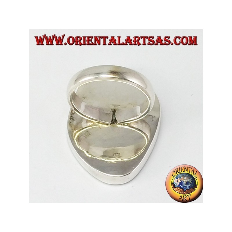 Silver ring with a large mother of pearl