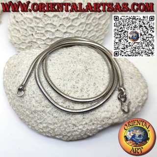 Magnifique collier corde serpent 50cm x 3mm en argent massif 700 ‰