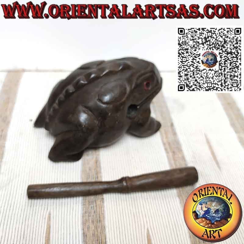 Singender Frosch (spielbar) mit roten Augen, Musikinstrument aus Holz