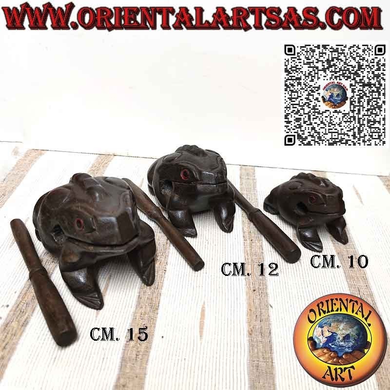 Grenouille chantante (jouable) aux yeux rouges, instrument de musique en bois