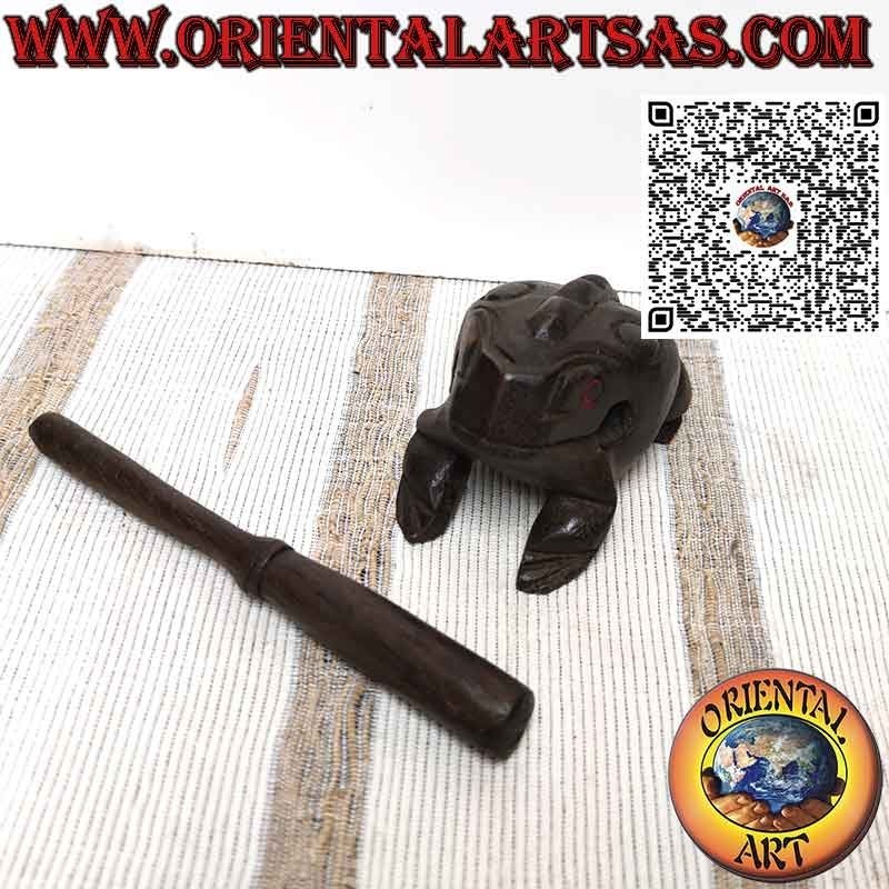 Singender Frosch (spielbar) mit roten Augen, Musikinstrument aus Holz