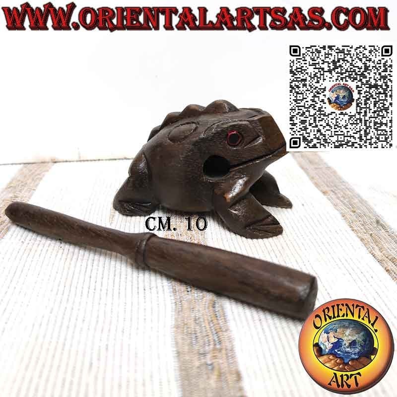 Grenouille chantante (jouable) aux yeux rouges, instrument de musique en bois