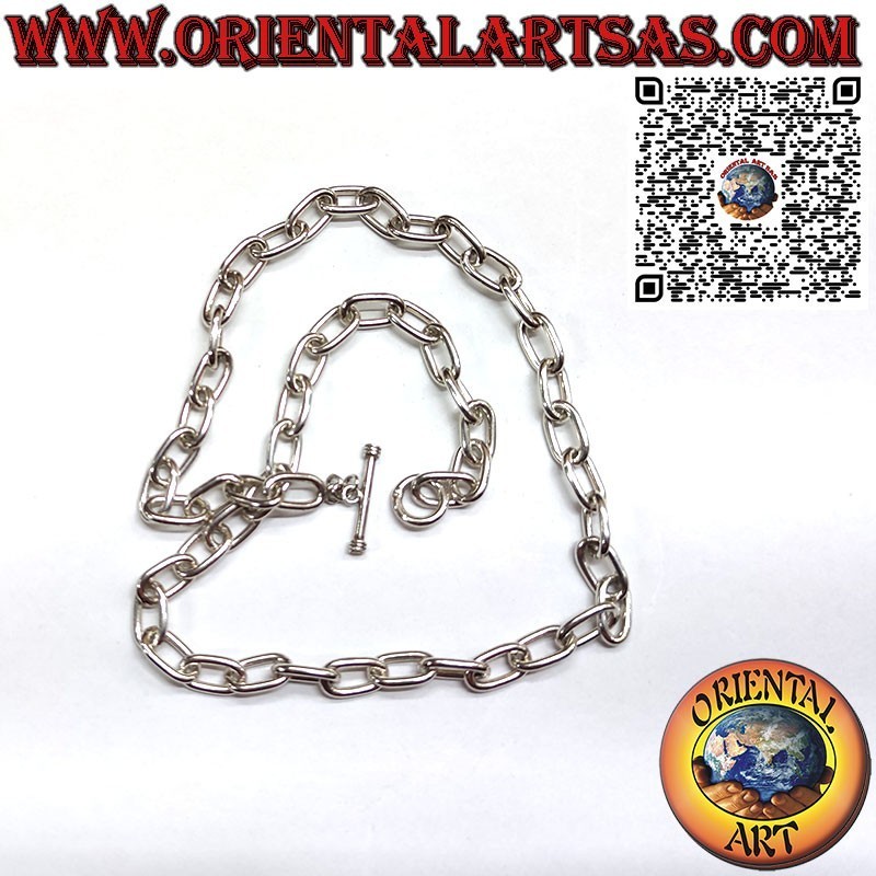 Collana in argento 925‰  a catena ad anelli ovali da 54 cm x 8*2  mm