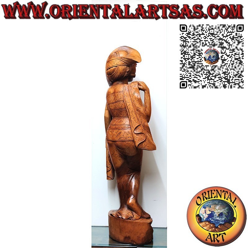 Balinese woman sculpture made from a single 1 m block of wood.
