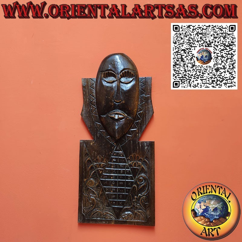 Ritual calendar with wooden mask of the Dayak Borneo (Kalimantan)
