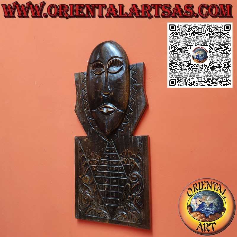 Ritual calendar with wooden mask of the Dayak Borneo (Kalimantan)