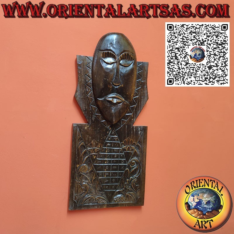 Ritual calendar with wooden mask of the Dayak Borneo (Kalimantan)