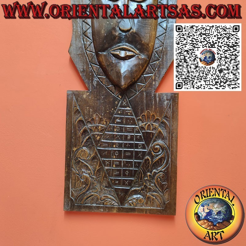 Calendario rituale con maschera in legno dei Dayak Borneo (Kalimantan)
