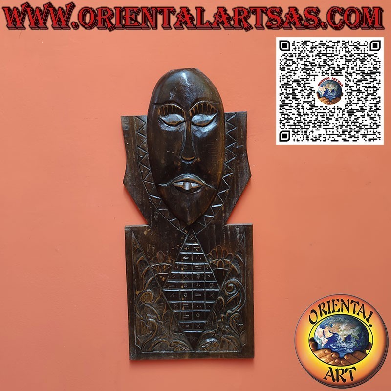 Ritualkalender mit Holzmaske des Dayak Borneo (Kalimantan)