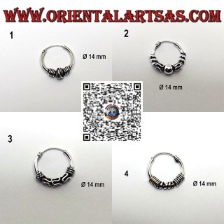 925 ‰ silver earring, machined circle, 14 mm in diameter (9)