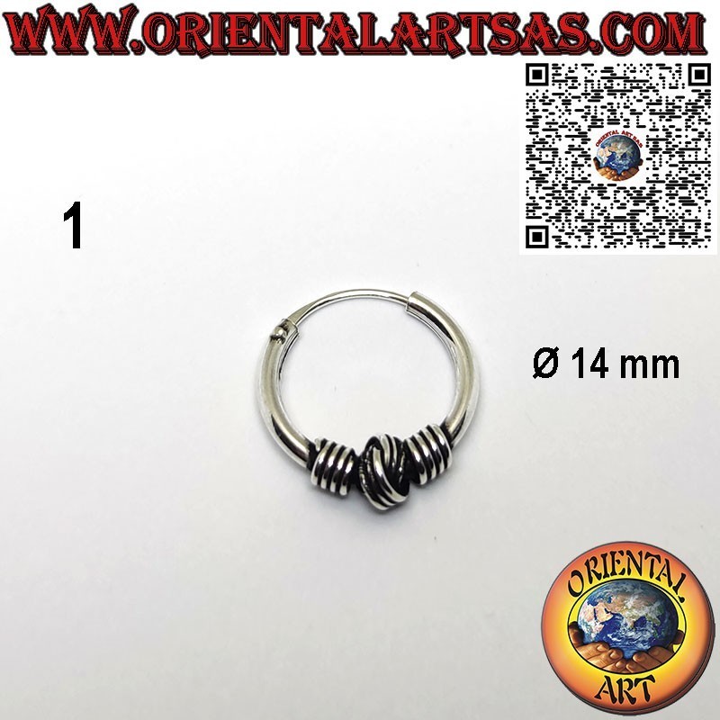 925 ‰ silver earring, machined circle, 14 mm in diameter (9)