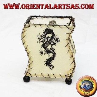 Porte-robe en cuir, en forme de S, avec dragon dessiné