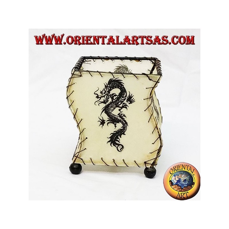 Porte-robe en cuir, en forme de S, avec dragon dessiné