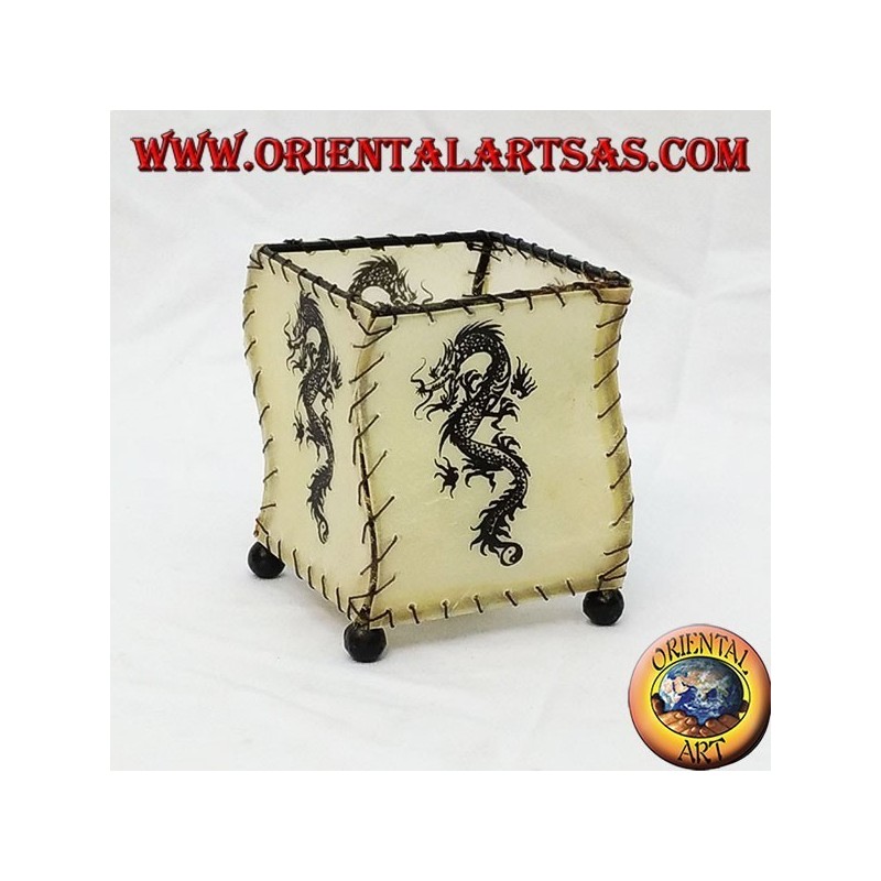 Leather gown holder, S-shaped, with dragon drawn