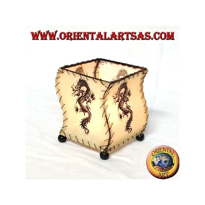 Leather gown holder, S-shaped, with dragon drawn