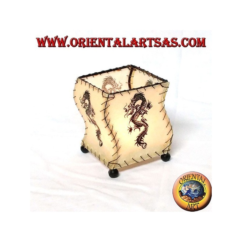 Leather gown holder, S-shaped, with dragon drawn