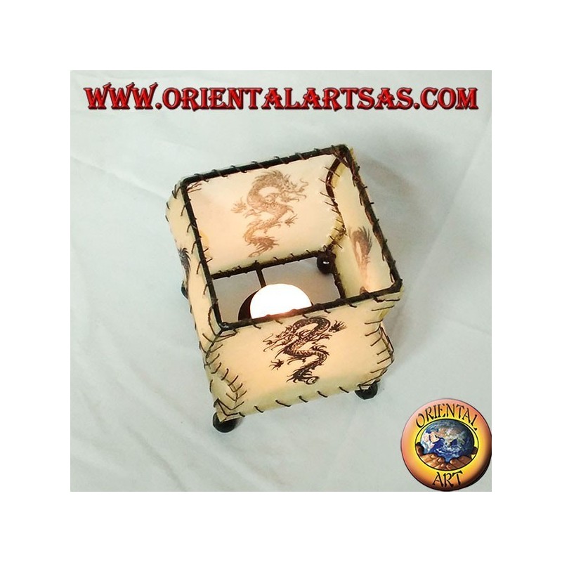 Leather gown holder, S-shaped, with dragon drawn