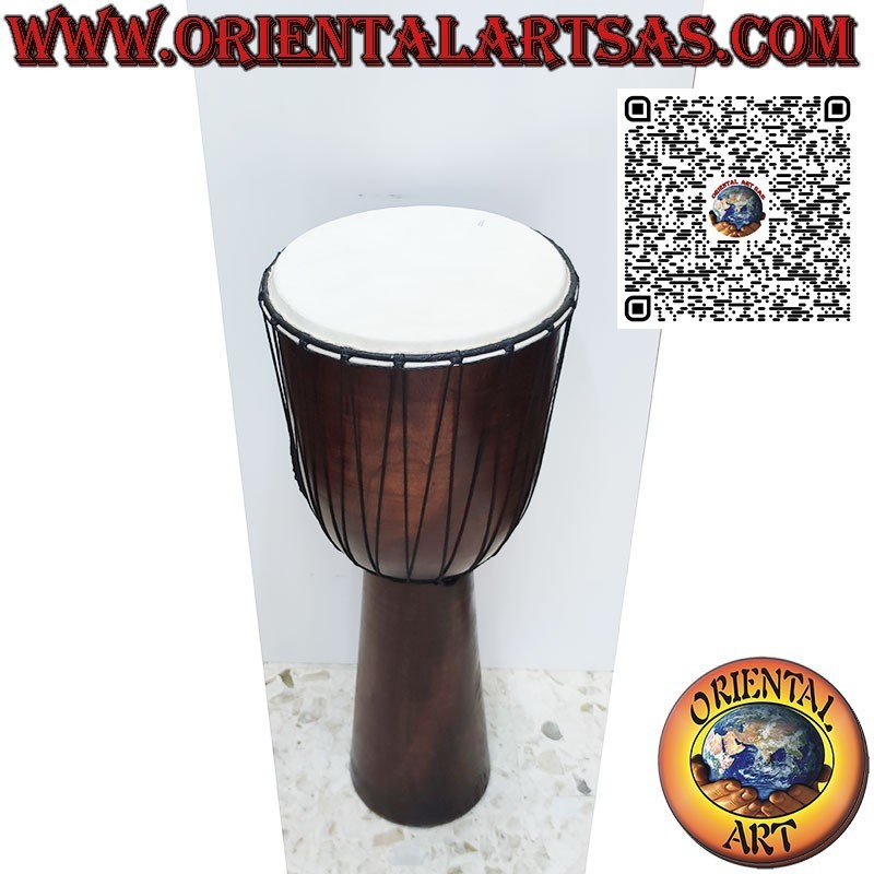 Tambour djembé Bongo de 70 cm. en bois d'acajou avec peau de chèvre