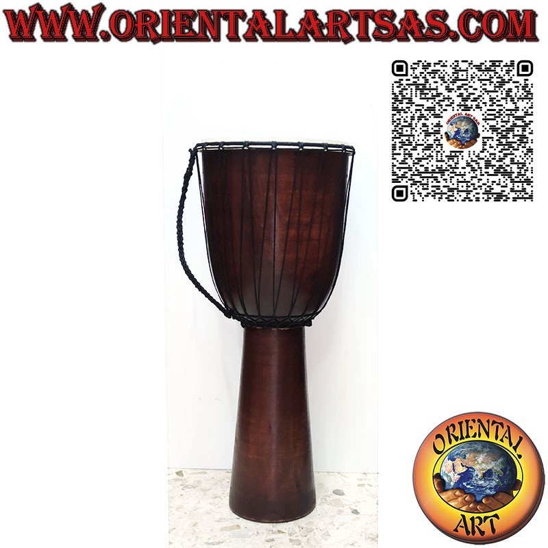 Tambour djembé Bongo de 70 cm. en bois d'acajou avec peau de chèvre