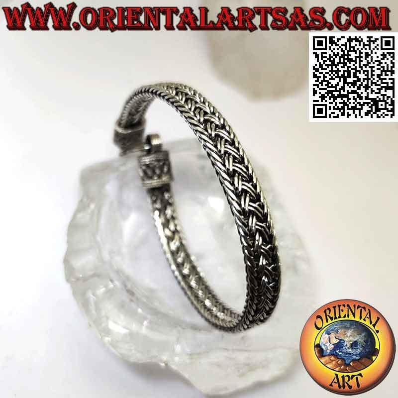 copy of 925‰ silver double flat braid bracelet with serpentine (21)